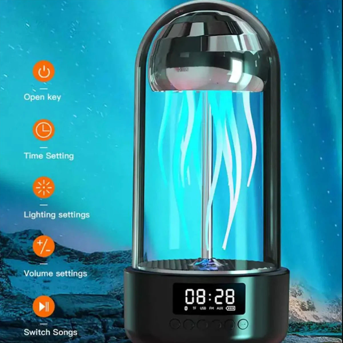 Led Jellyfish light color changing lamp with Bluetooth speaker