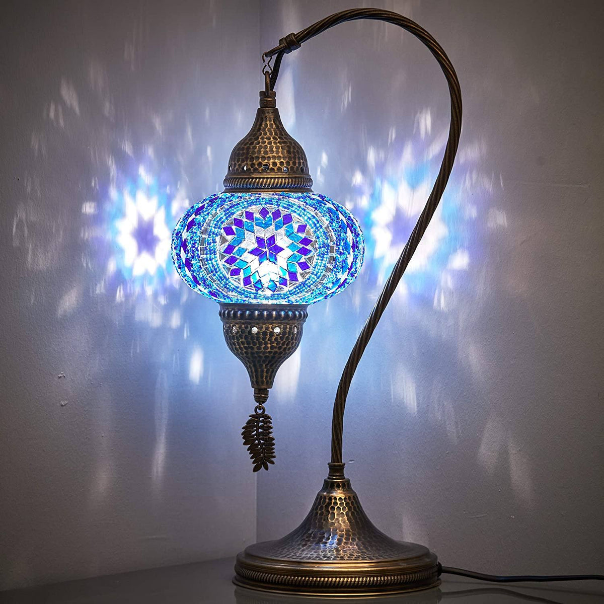 HANDMADE MOSAIC NEW SWAN NECK LAMP (FREE AND FAST EXPEDITED 5 DAY SHIPPING)