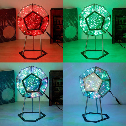 Dodecahedron InfinityGlow LED Lamp with remote