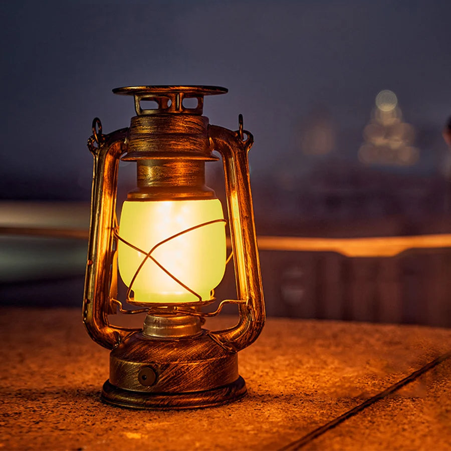 Rustic led lanterns -  LED Vintage Kerosene Lamp
