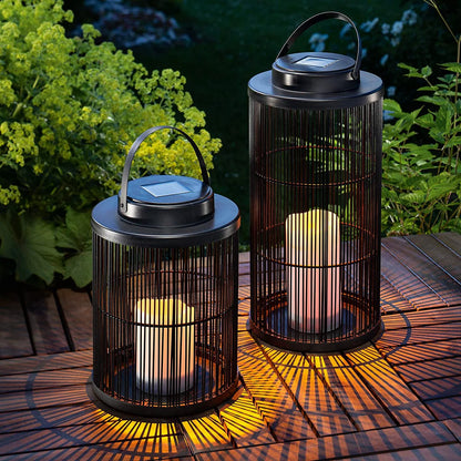 Lantern Sora Weave Light (Solar) – Rustic Charm for Your Outdoor Space