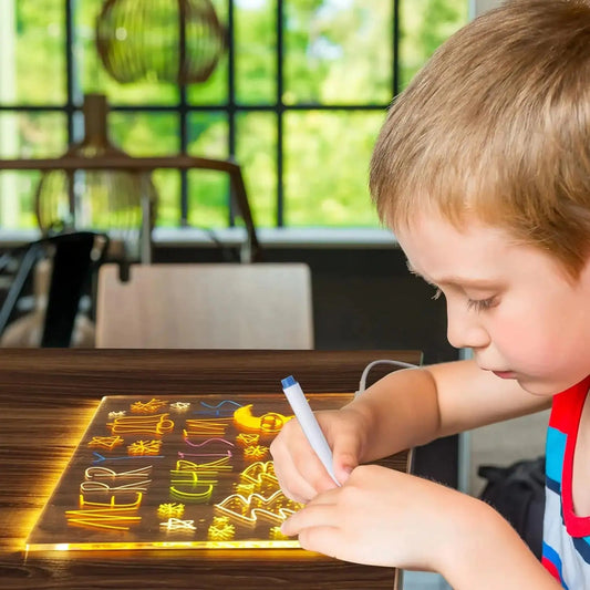 Lighted led drawing tracing pad with light up led lights