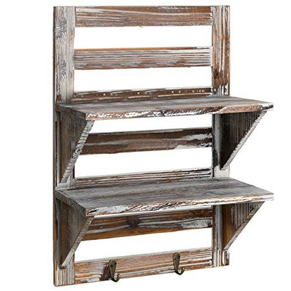 Rustic Wood Wall Mounted Organizer