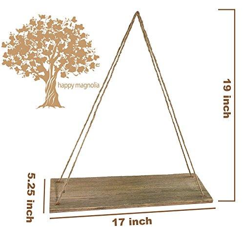 Handcrafter Hanging Swing Rope Floating Shelves, Set of 3