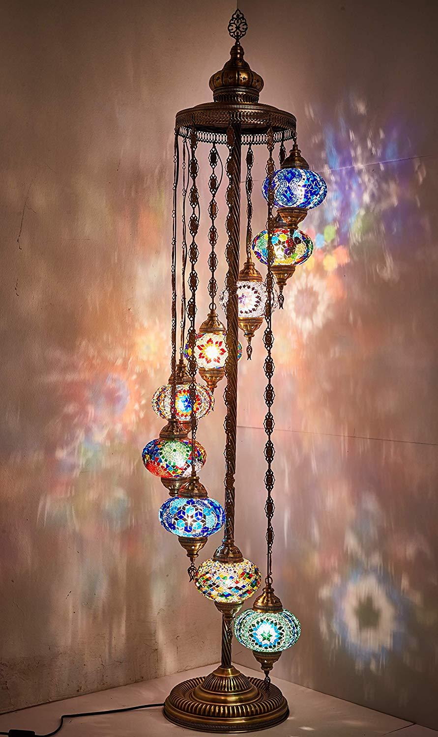 *HANDMADE* MOSAIC 9 BIG GLOBES DIFFERENT COLOR ARRANGEMENTS