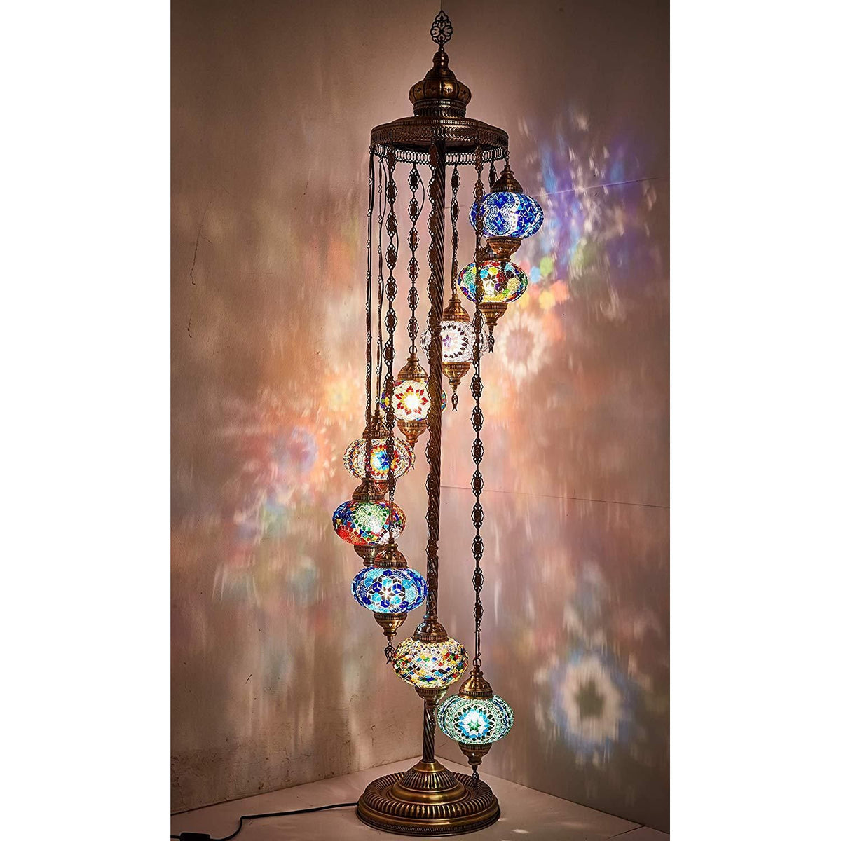HANDMADE MOSAIC 9 BIG GLOBES DIFFERENT COLOR ARRANGEMENTS