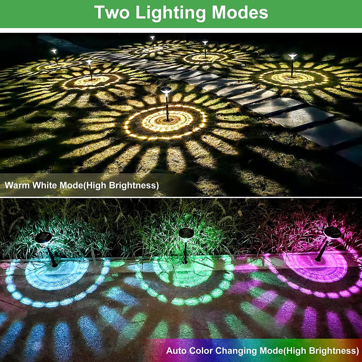 RainbowGlow Walkway Color Changing LED Solar Lights