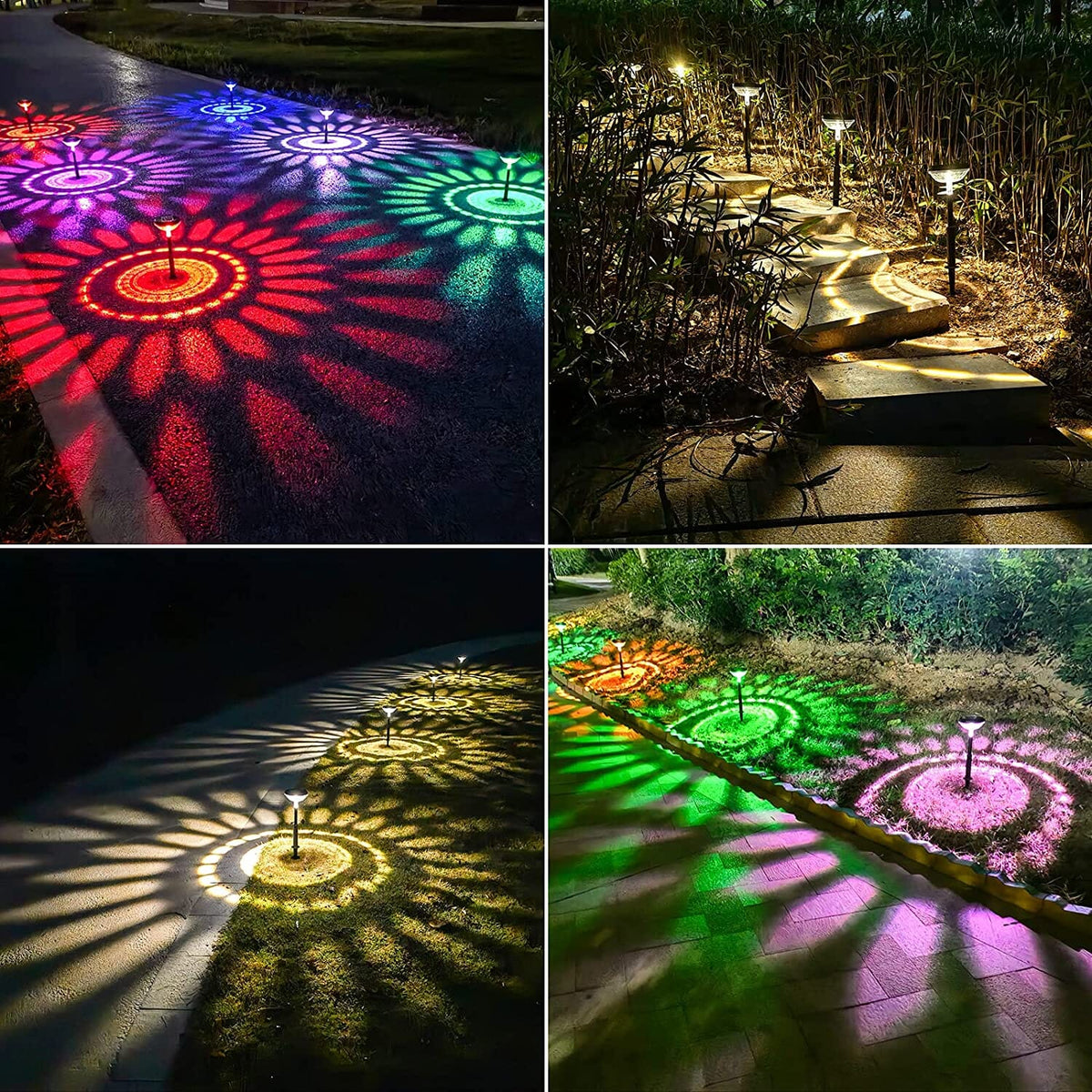 RainbowGlow Walkway Color Changing LED Solar Lights
