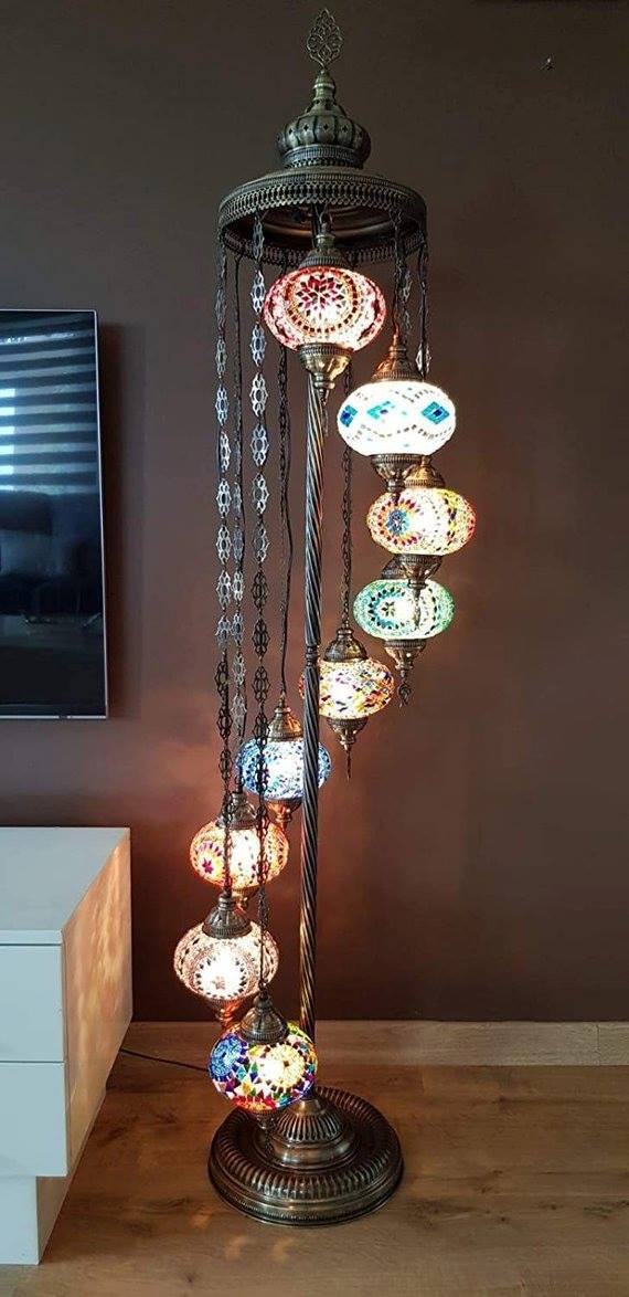 *HANDMADE* MOSAIC FLOOR LAMP * CUSTOMIZED (BIG GLOBES)