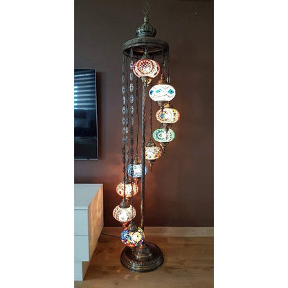 HANDMADE MOSAIC 9 BIG GLOBES DIFFERENT COLOR ARRANGEMENTS
