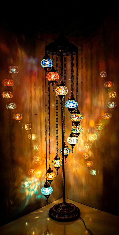 *HANDMADE* MOSAIC FLOOR LAMP * CUSTOMIZED (BIG GLOBES)