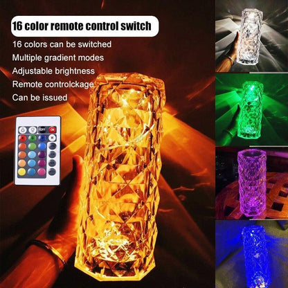Crystal Rose Color Changing Touch Control + Remote Control Lamp