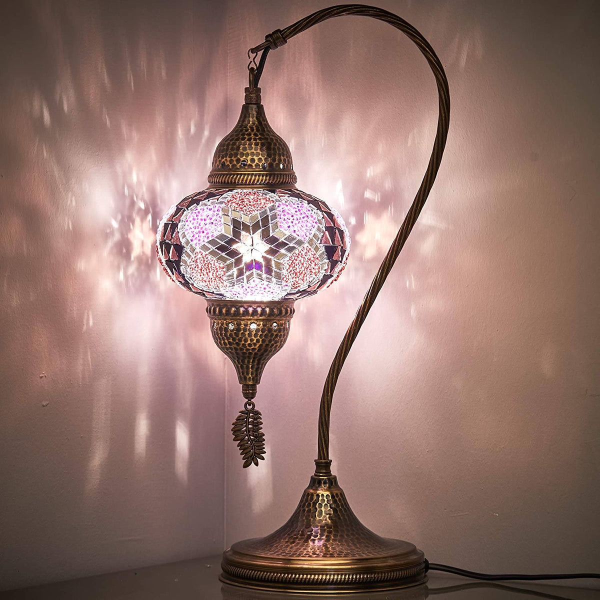 HANDMADE MOSAIC NEW SWAN NECK LAMP (FREE AND FAST EXPEDITED 5 DAY SHIPPING)