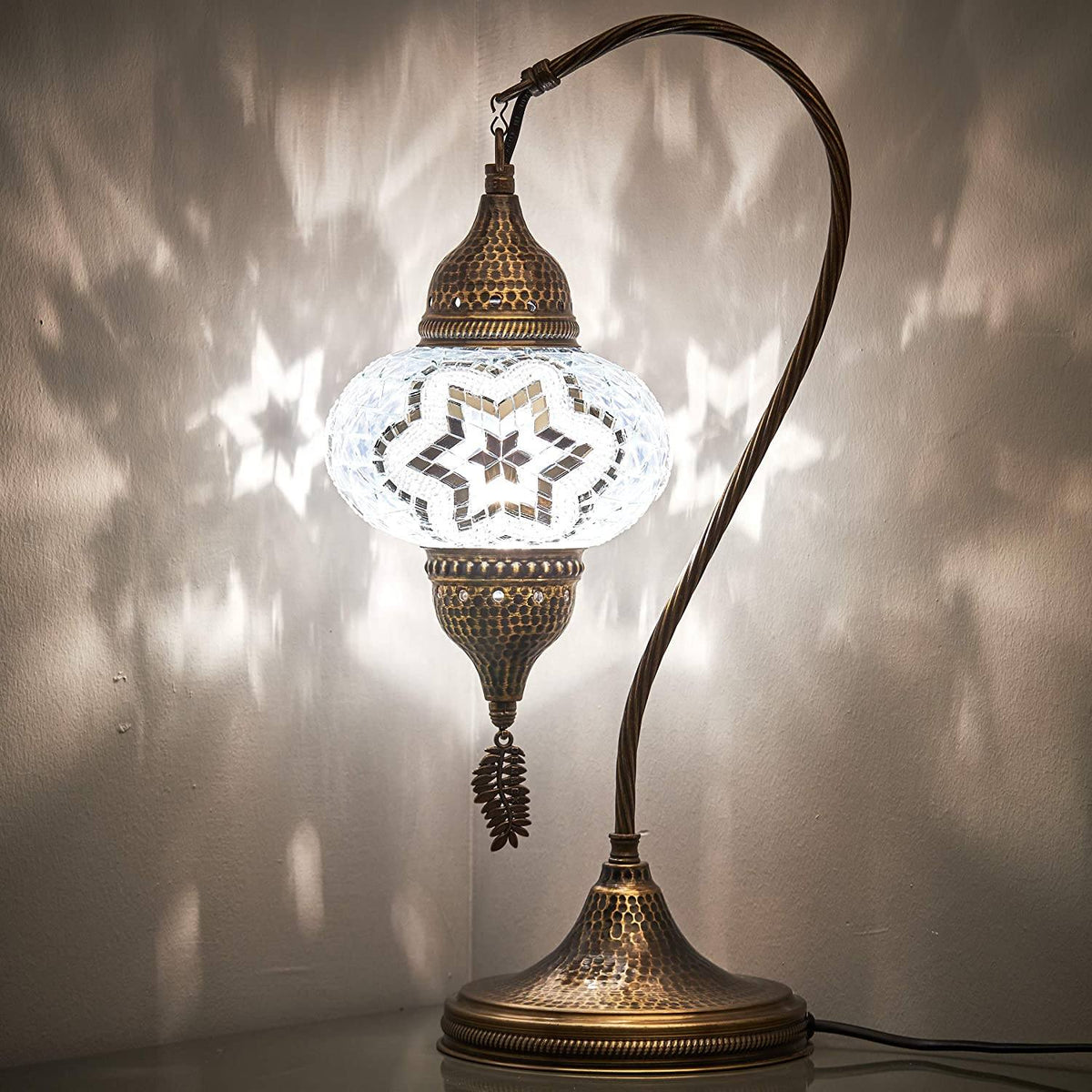 HANDMADE MOSAIC NEW SWAN NECK LAMP (FREE AND FAST EXPEDITED 5 DAY SHIPPING)