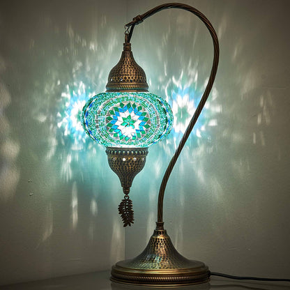 HANDMADE MOSAIC NEW SWAN NECK LAMP (FREE AND FAST EXPEDITED 5 DAY SHIPPING)